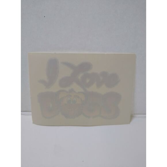 I Love Dogs Screamin Gleamin Glitter Iron-On Decal Donruss Vintage Original Cool - Picture 3 of 3